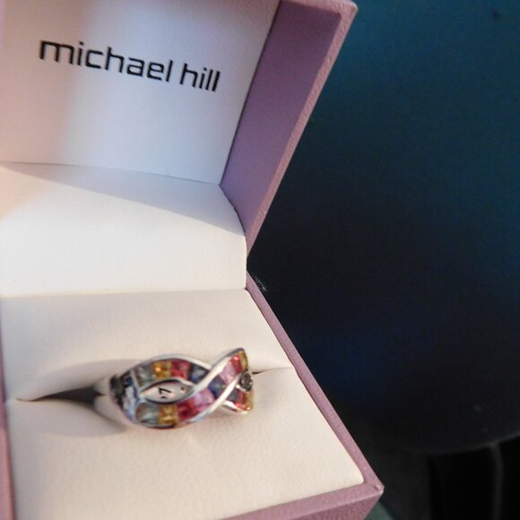 Ladies 14K White Gold Ring with Gemstones - Picture 5 of 5